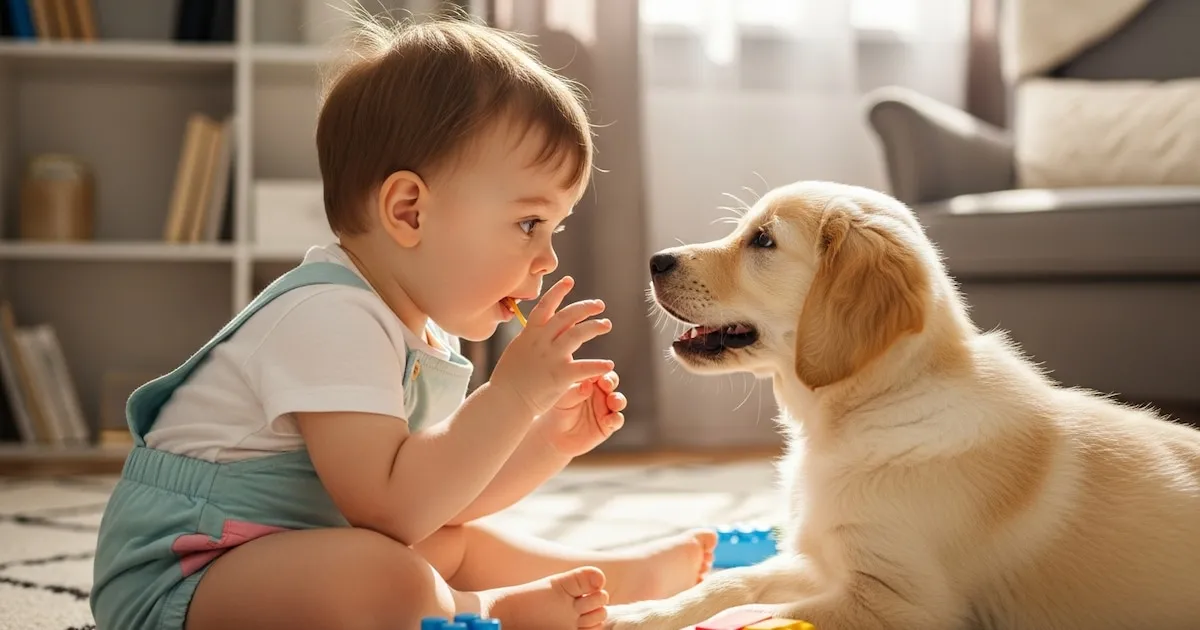 Estudio revela que los perros benefician la salud de los bebes