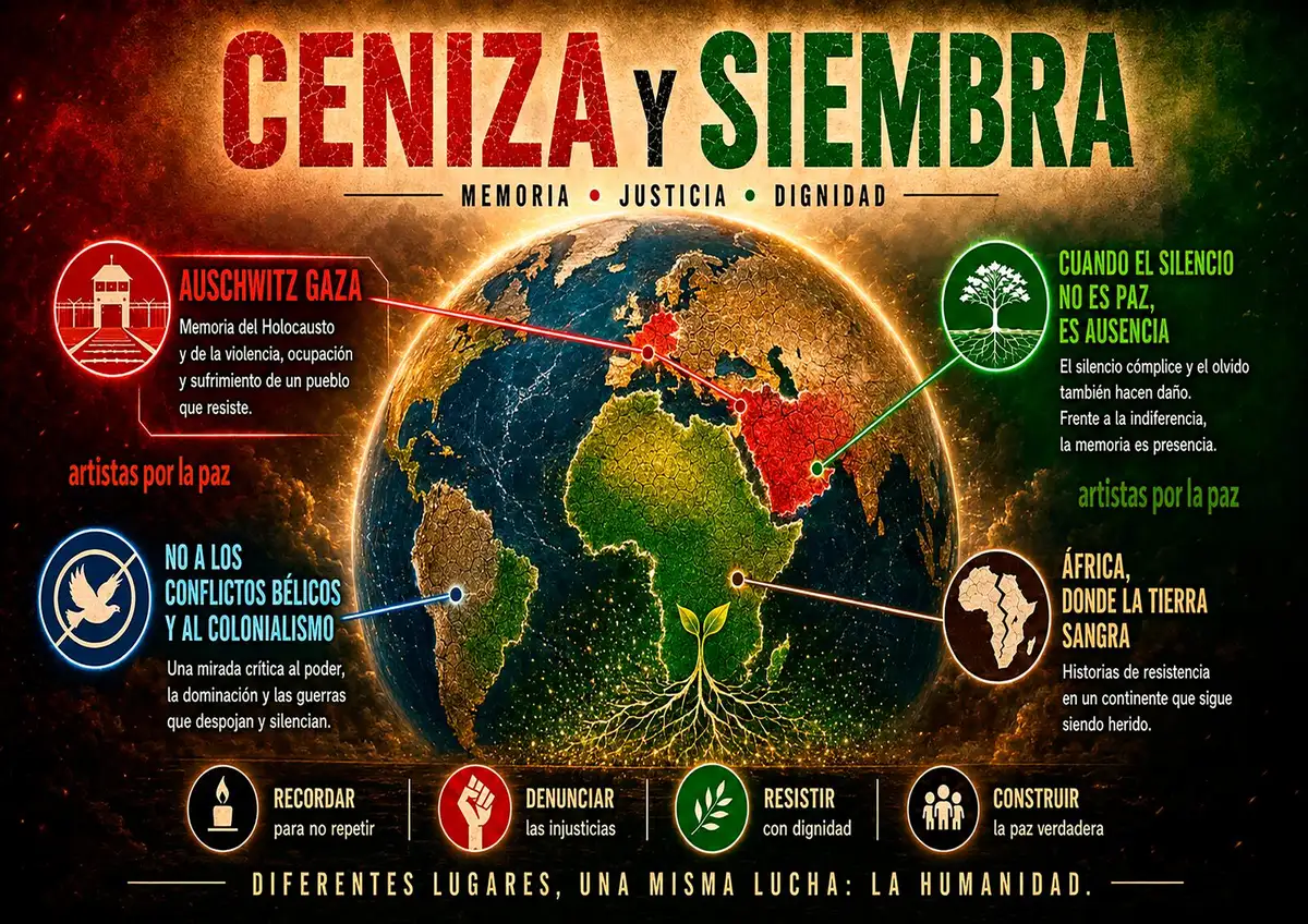 Exposición 'Ceniza y Siembra' por la paz en Ejea de los Caballeros